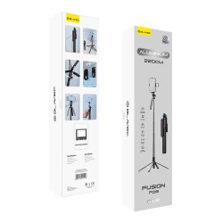 Selfie Stick Blavec Aluminium Fusion P-08 Tripod with Remote Controler & 1 Lamp 2.2m (SSFP08-TR1LB22) Black