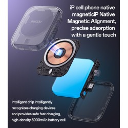 Εξωτερική Μπαταρία Yesido YP59 3 in 1 Type C Magnetic Induction Powerbank 5000mAh 15W Black