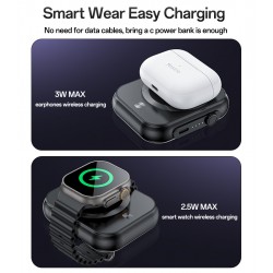 Εξωτερική Μπαταρία Yesido YP59 3 in 1 Type C Magnetic Induction Powerbank 5000mAh 15W Black