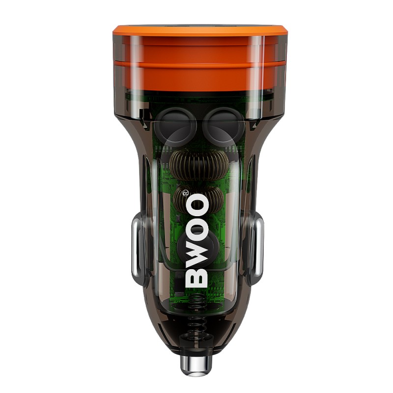 Φορτιστής Αυτοκινήτου BWOO PD Fast Charging USB-A USB-C Car Charger 38W Transparent Φορτιστής Αυτοκινήτου BWOO PD Fast Charging USB-A USB-C Car Charger 38W Transparent