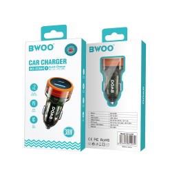 Φορτιστής Αυτοκινήτου BWOO PD Fast Charging USB-A USB-C Car Charger 38W Transparent Φορτιστής Αυτοκινήτου BWOO PD Fast Charging USB-A USB-C Car Charger 38W Transparent