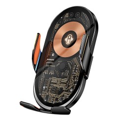 Βάση Αυτοκινήτου Qualo Transparent Car Air Vent Holder with Charging 15W Space Grey (QTUS-K-15-07)