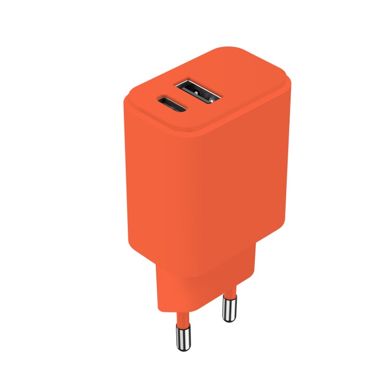Φορτιστής Ταξιδιού Setty LSIM-AC-209 USB-A & USB-C 20W Orange Φορτιστής Ταξιδιού Setty LSIM-AC-209 USB-A & USB-C 20W Orange