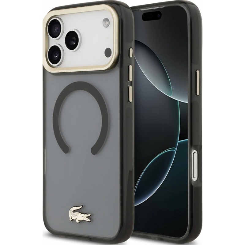 Θήκη Lacoste PC/TPU Frosted Finish Gold Logo MagSafe Case Apple iPhone 17 Pro Max (6.9") Black
