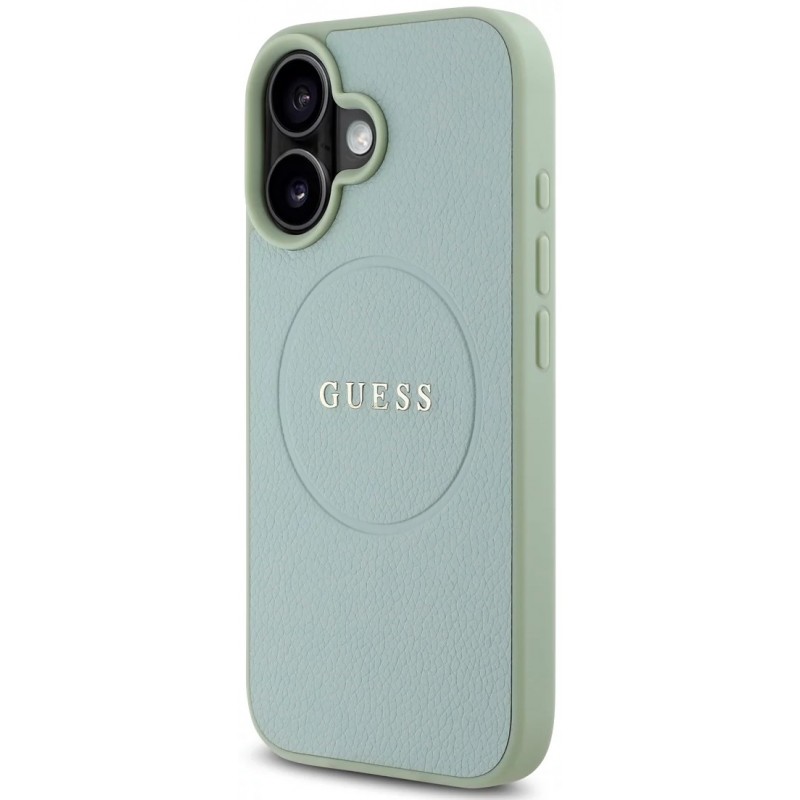 Θήκη Guess PU Grained Classic Logo MagSafe Case Apple iPhone 16 (6.1") Green