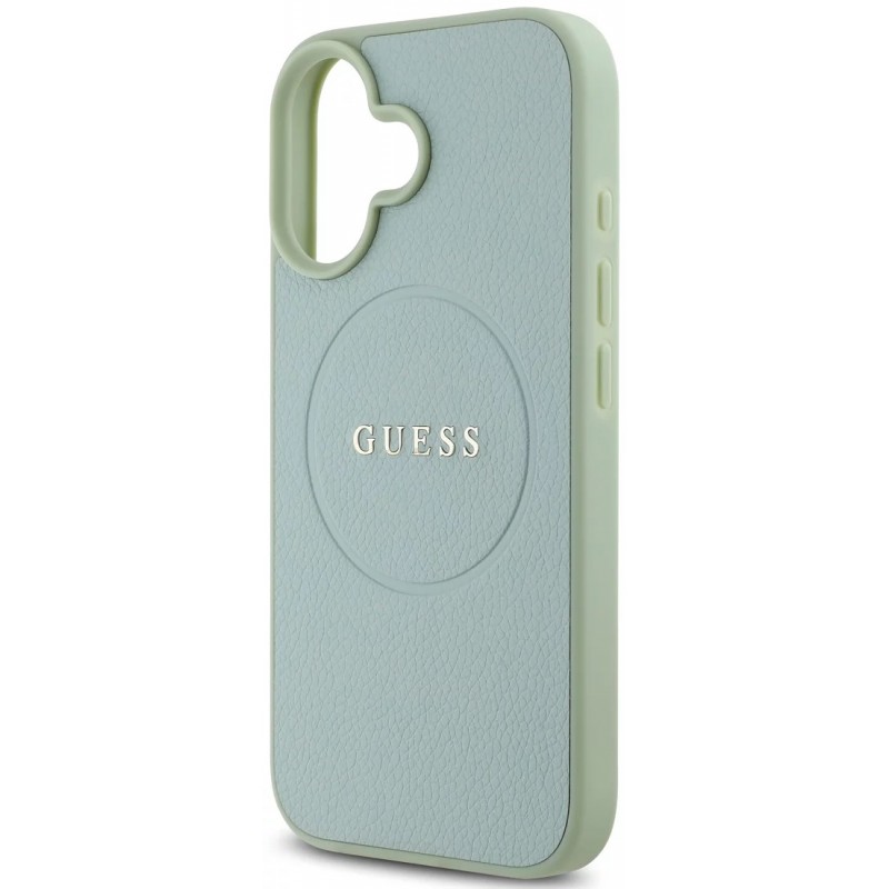 Θήκη Guess PU Grained Classic Logo MagSafe Case Apple iPhone 16 (6.1") Green