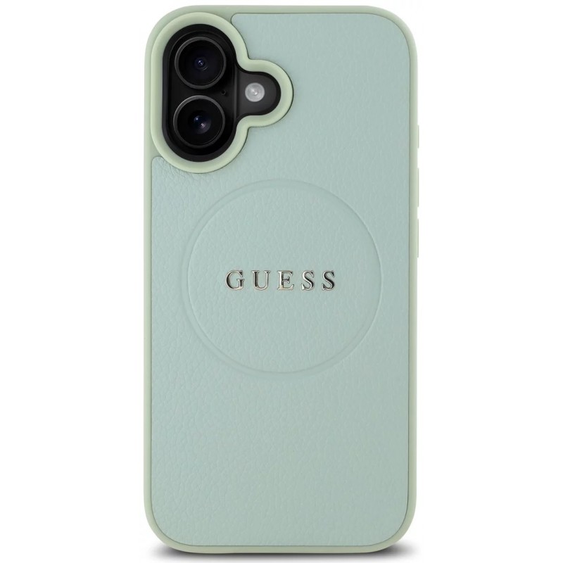 Θήκη Guess PU Grained Classic Logo MagSafe Case Apple iPhone 16 (6.1") Green