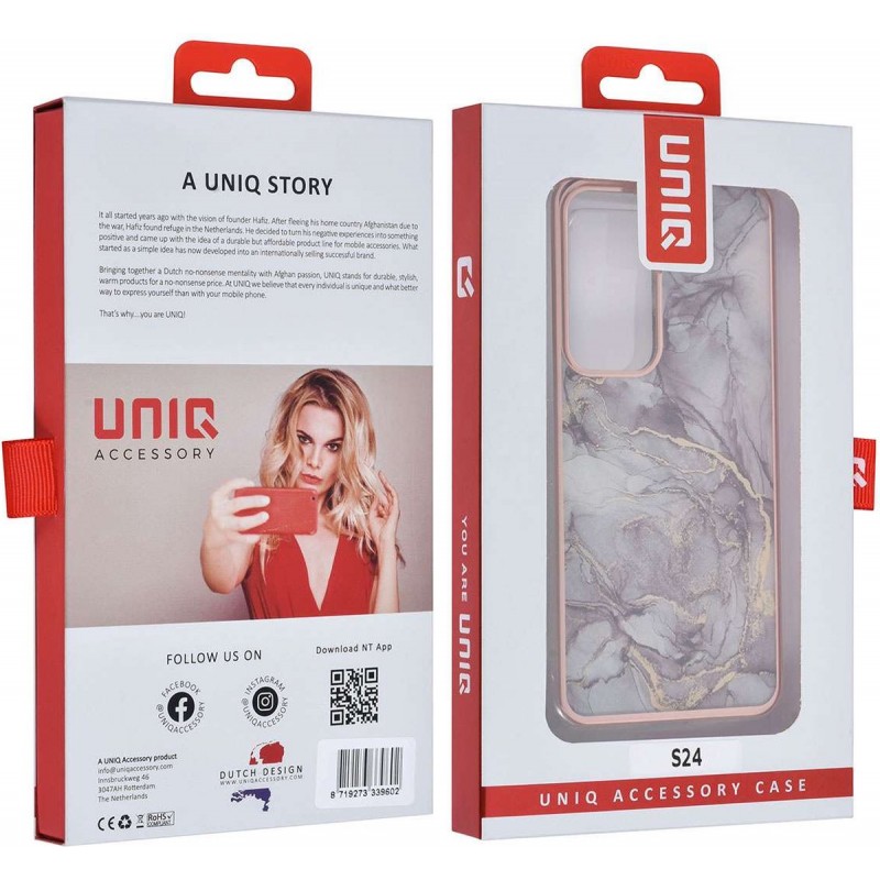 Θήκη UNIQ Gold Line Back Cover Samsung Galaxy S24 5G S921 Marble Grey Θήκη UNIQ Gold Line Back Cover Samsung Galaxy S24 5G S921 Marble Grey