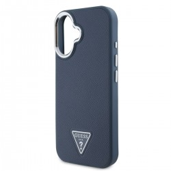 Θήκη Guess PU Grained Triangle Logo Case Apple iPhone 16 (6.1") Blue