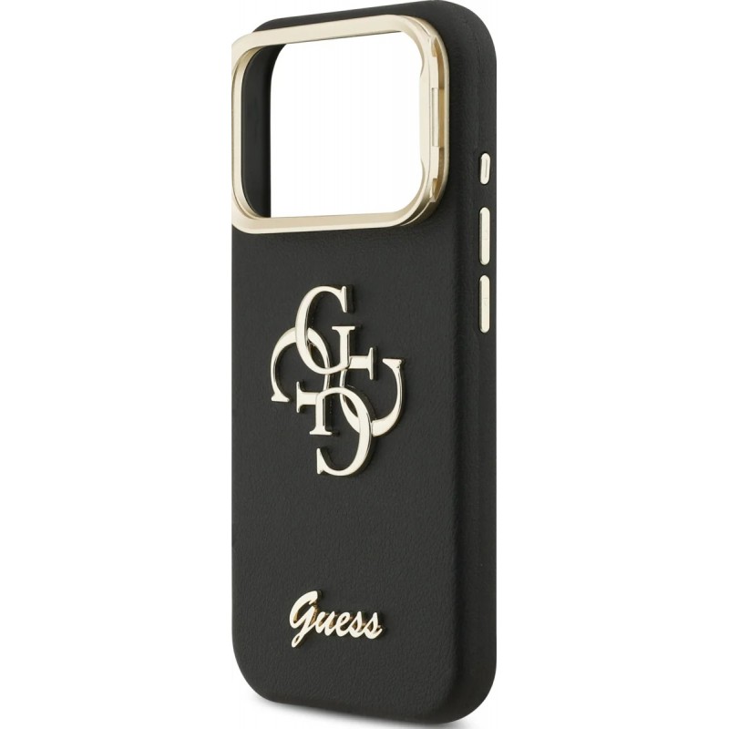Θήκη Guess PU Grained 4G Logo Stand Camera Frame Cover for iPhone 17 Pro (6.3") Black