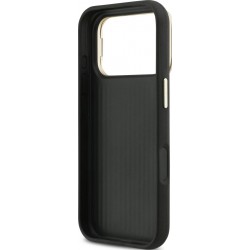 Θήκη Guess PU Grained 4G Logo Stand Camera Frame Cover for iPhone 17 Pro (6.3") Black