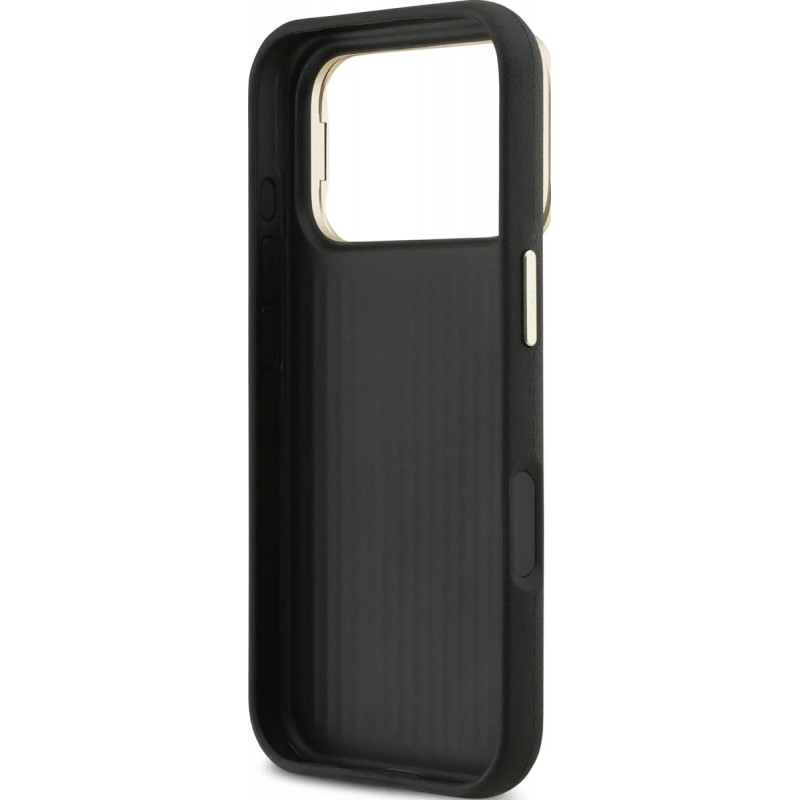 Θήκη Guess PU Grained 4G Logo Stand Camera Frame Cover for iPhone 17 Pro (6.3") Black