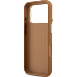 Θήκη Guess PU Grained 4G Logo Stand Camera Frame Cover Apple iPhone 17 Pro (6.3") Brown