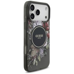 Θήκη Guess IML Flowers Strap MagSafe Cover Apple iPhone 17 Pro Max (6.9") Black