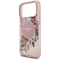 Θήκη Guess IML Flowers Strap MagSafe Cover Apple iPhone 17 Pro Max (6.9") Pink