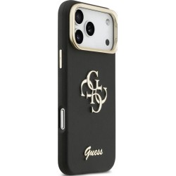 Θήκη Guess PU Grained 4G Logo Stand Camera Frame Cover Apple iPhone 17 Pro Max (6.9") Black