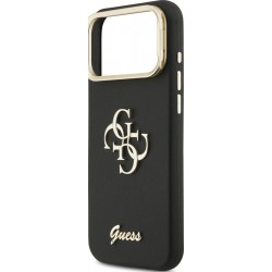 Θήκη Guess PU Grained 4G Logo Stand Camera Frame Cover Apple iPhone 17 Pro Max (6.9") Black