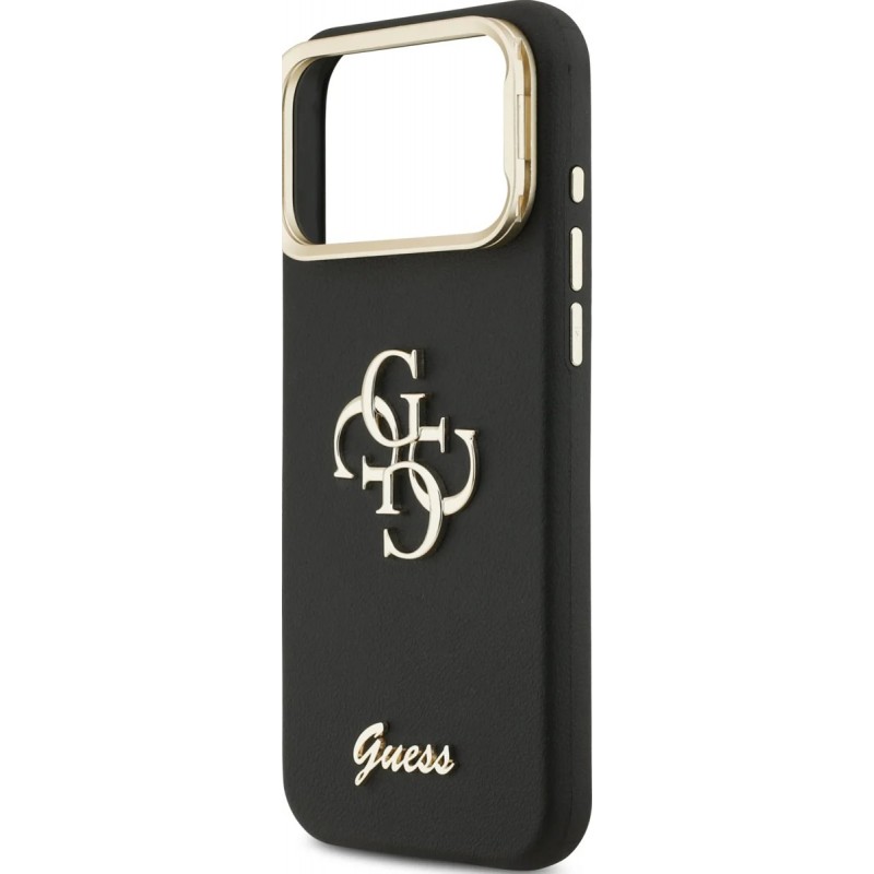Θήκη Guess PU Grained 4G Logo Stand Camera Frame Cover Apple iPhone 17 Pro Max (6.9") Black