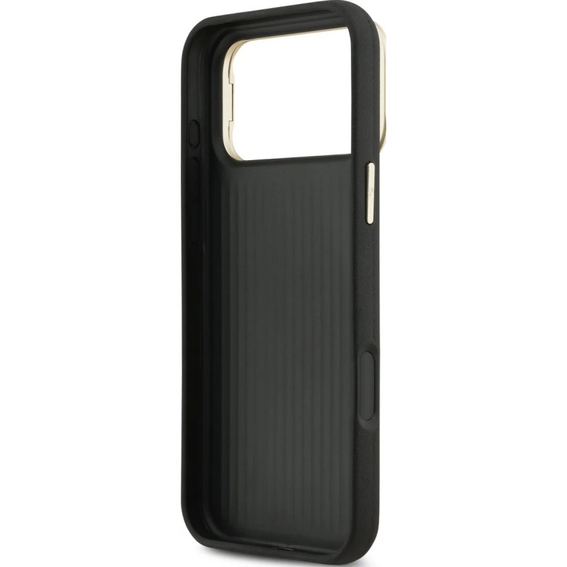 Θήκη Guess PU Grained 4G Logo Stand Camera Frame Cover Apple iPhone 17 Pro Max (6.9") Black