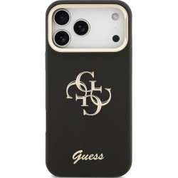 Θήκη Guess PU Grained 4G Logo Stand Camera Frame Cover Apple iPhone 17 Pro Max (6.9") Black