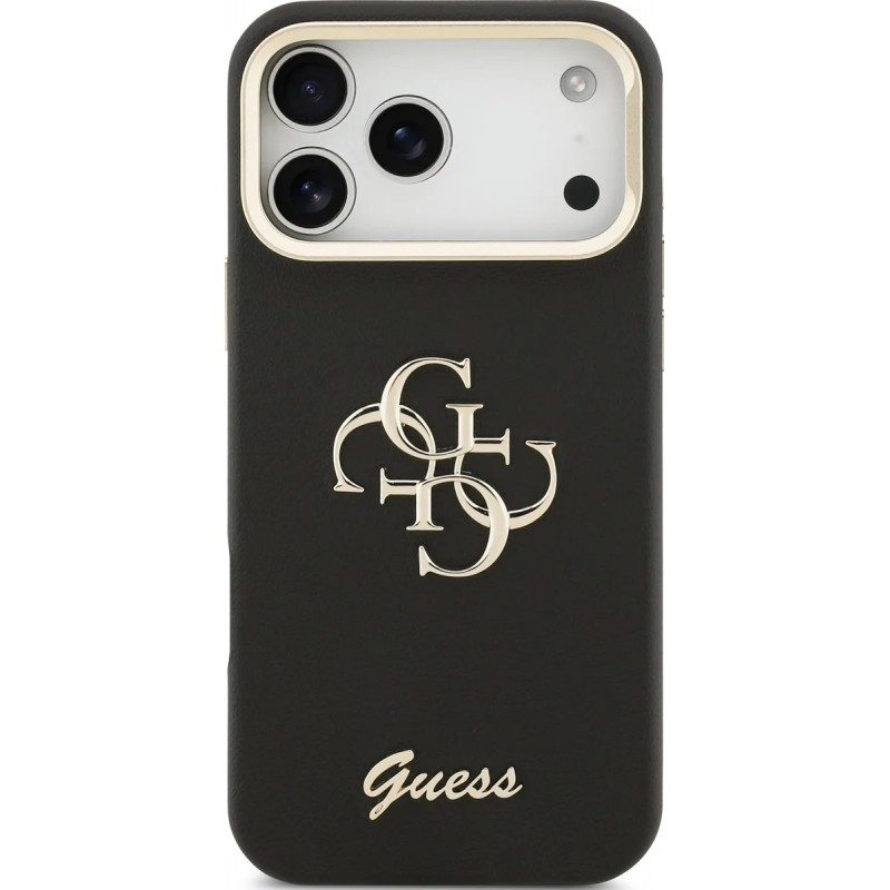 Θήκη Guess PU Grained 4G Logo Stand Camera Frame Cover Apple iPhone 17 Pro Max (6.9") Black