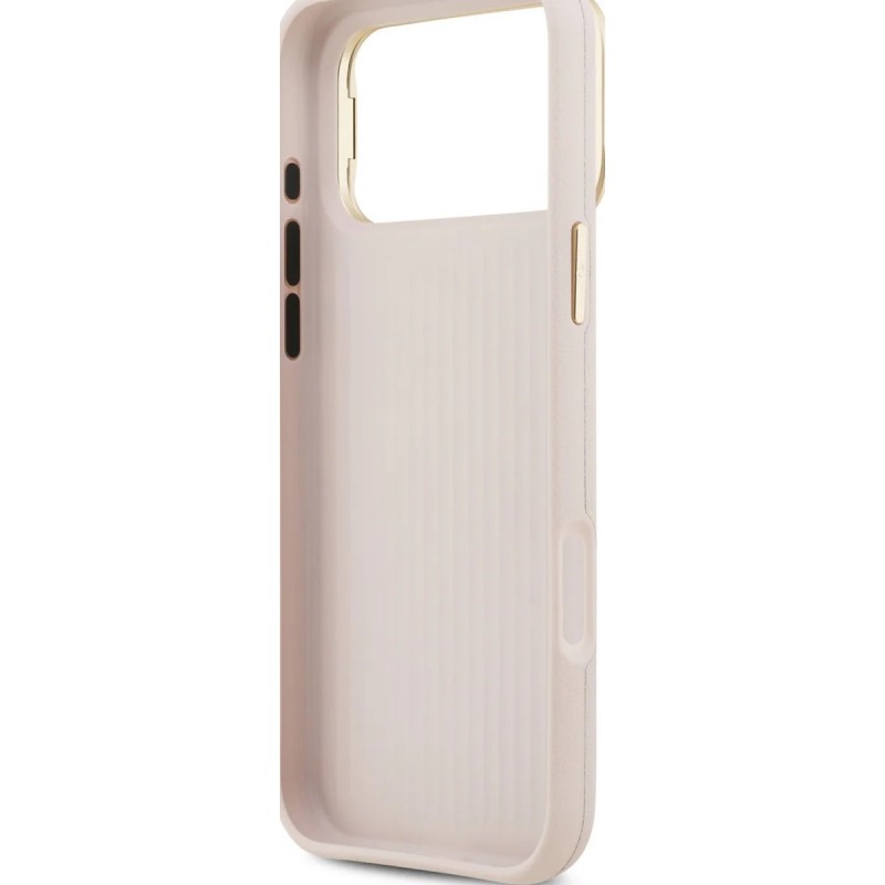 Θήκη Guess PU Grained 4G Logo Stand Camera Frame Cover Apple iPhone 17 Pro Max (6.9") Pink