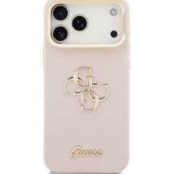 Θήκη Guess PU Grained 4G Logo Stand Camera Frame Cover Apple iPhone 17 Pro Max (6.9") Pink