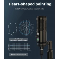 Μικρόφωνο Cabletime MP01-AB with Tripod & USB-A Black