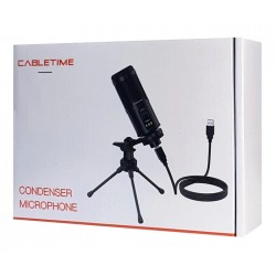 Μικρόφωνο Cabletime MP01-AB with Tripod & USB-A Black