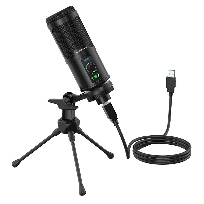 Μικρόφωνο Cabletime MP01-AB with Tripod & USB-A Black