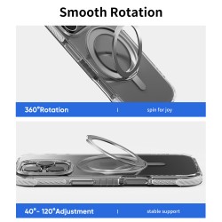 Θήκη Rock Rotating Stand Crystal Series Magnetic Cover Apple iPhone 16 Pro (6.3") Black
