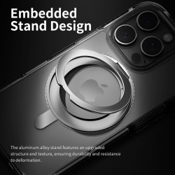 Θήκη Rock Rotating Stand Crystal Series Magnetic Cover Apple iPhone 16 Pro (6.3") Black