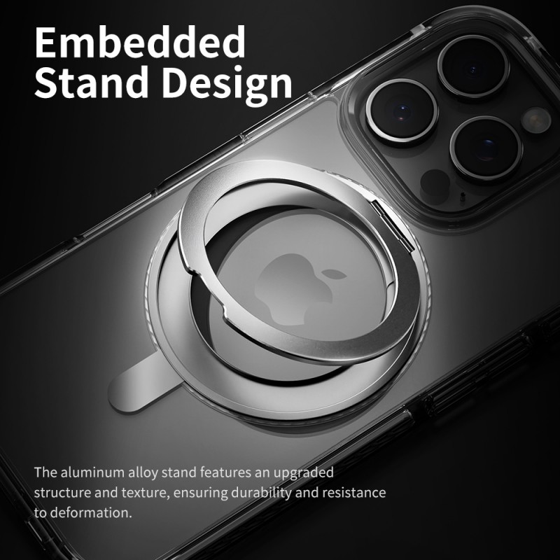 Θήκη Rock Rotating Stand Crystal Series Magnetic Cover Apple iPhone 16 Pro (6.3") Black