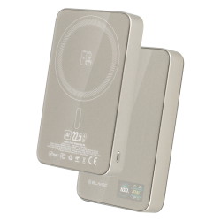 Εξωτερική Μπαταρία Blavec Powerbank 10000mAh BJ-04 Slim 13,5mm - Type C - 22,5W Magnetic Magsafe 3 in 1 (PBBJ04-MC10GD) Gold Glass