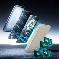 Εξωτερική Μπαταρία Blavec Powerbank 10000mAh BJ-04 Slim 13,5mm - Type C - 22,5W Magnetic Magsafe 3 in 1 (PBBJ04-MC10GD) Gold Glass