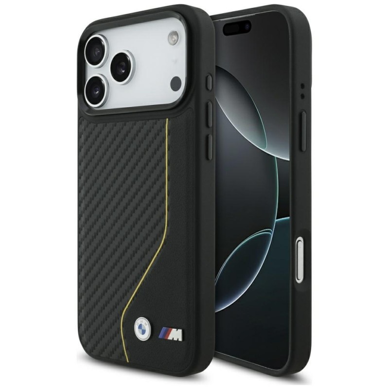 Θήκη BMW M Carbon Line & Logo MagSafe Cover Apple iPhone 17 Pro Max (6.9") Black/Yellow