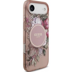 Θήκη Guess IML Flowers Strap MagSafe Cover iPhone Air (6.9") Pink