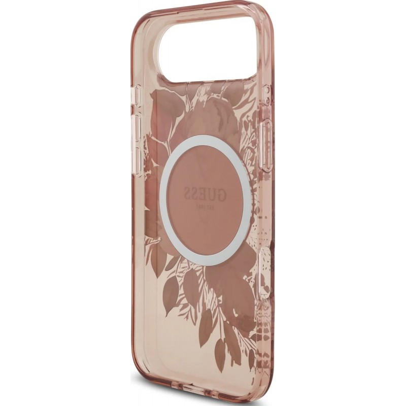 Θήκη Guess IML Flowers Strap MagSafe Cover iPhone Air (6.9") Pink