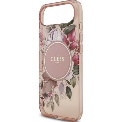 Θήκη Guess IML Flowers Strap MagSafe Cover iPhone Air (6.9") Pink
