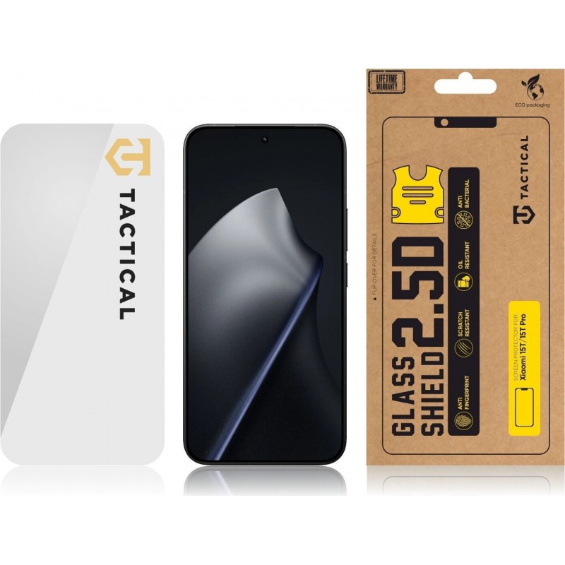 Γυαλί Προστασίας Tactical Glass Xiaomi 15T/15T Pro Tempered Glass 2.5D Full Glue 9H Full Screen Cover AntiCrash / AntiShock Clear