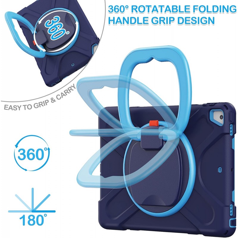 Θήκη Shockproof Protective Rotating Bracket Cover with Pencil Holder Apple iPad Mini 6 (2021) 8.3" Navy Blue