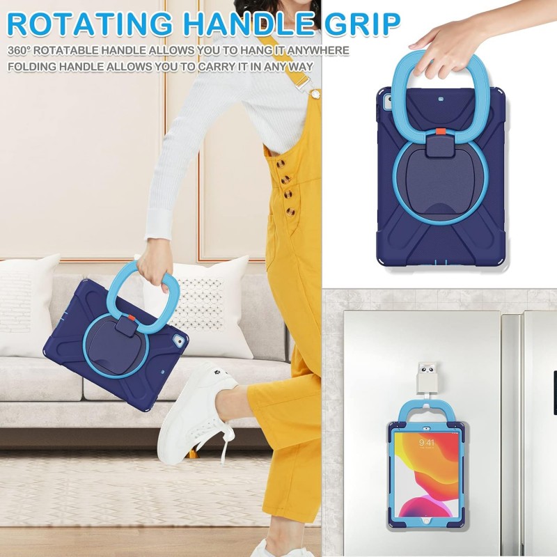 Θήκη Shockproof Protective Rotating Bracket Cover with Pencil Holder Apple iPad Mini 6 (2021) 8.3" Navy Blue