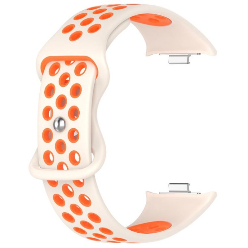 Ανταλλακτικό λουράκι Dual Color with Silicone Buckle Xiaomi Redmi Watch 4 / Smart Band 8 Pro / Smart Band 9 Pro /  Redmi Watch 5 White/Orange
