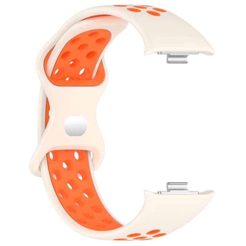 Ανταλλακτικό λουράκι Dual Color with Silicone Buckle Xiaomi Redmi Watch 4 / Smart Band 8 Pro / Smart Band 9 Pro /  Redmi Watch 5 White/Orange