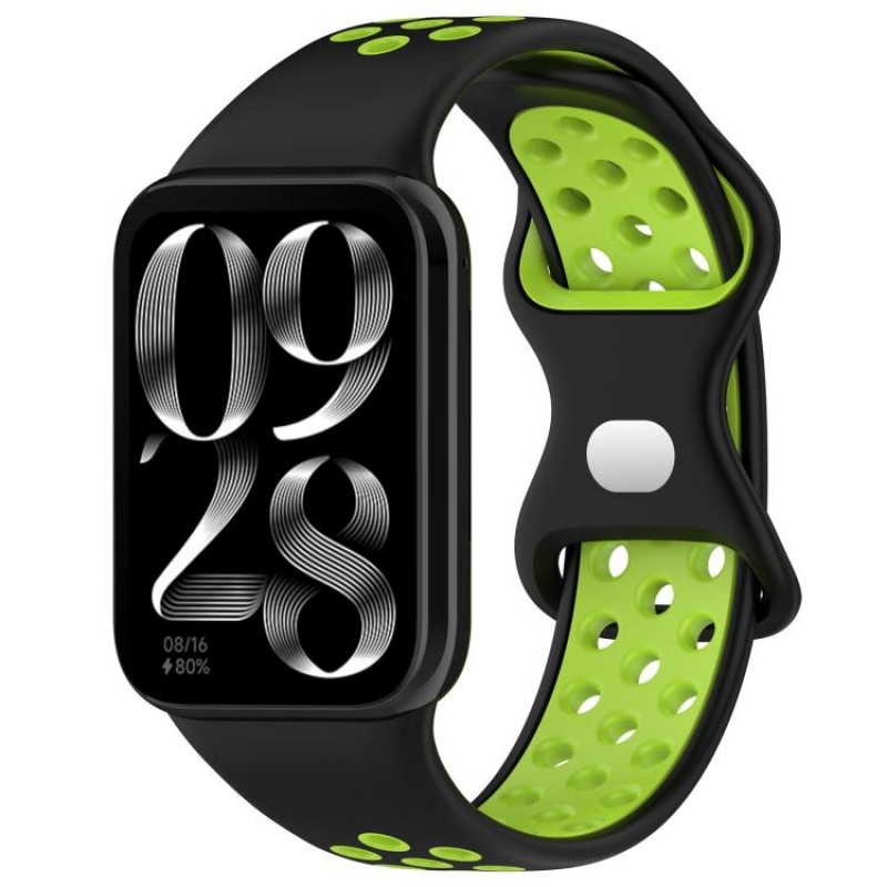 Ανταλλακτικό λουράκι Dual Color with Silicone Buckle Xiaomi Redmi Watch 4 / Smart Band 8 Pro / Smart Band 9 Pro /  Redmi Watch 5 Black/Green