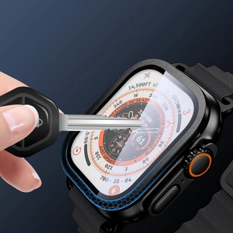 Γυαλί Προστασίας Tech-Protect Glass Ring Apple Watch Ultra 1 / 2 / 3 (49 MM) Tempered Glass 9H AntiCrash / AntiShock (2τμχ) Cosmic Orange