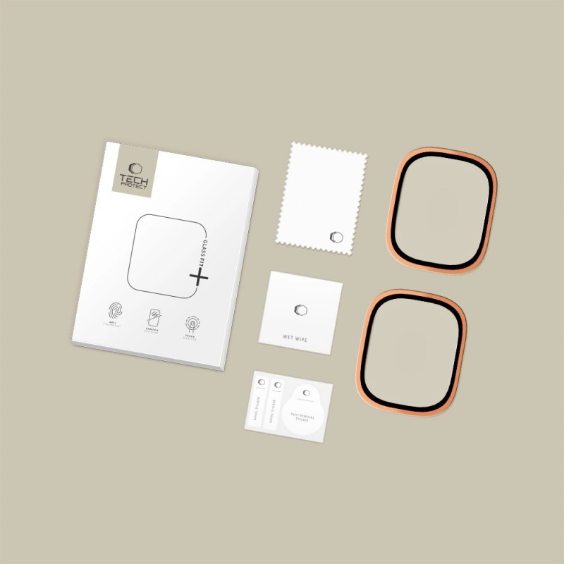 Γυαλί Προστασίας Tech-Protect Glass Ring Apple Watch Ultra 1 / 2 / 3 (49 MM) Tempered Glass 9H AntiCrash / AntiShock (2τμχ) Cosmic Orange