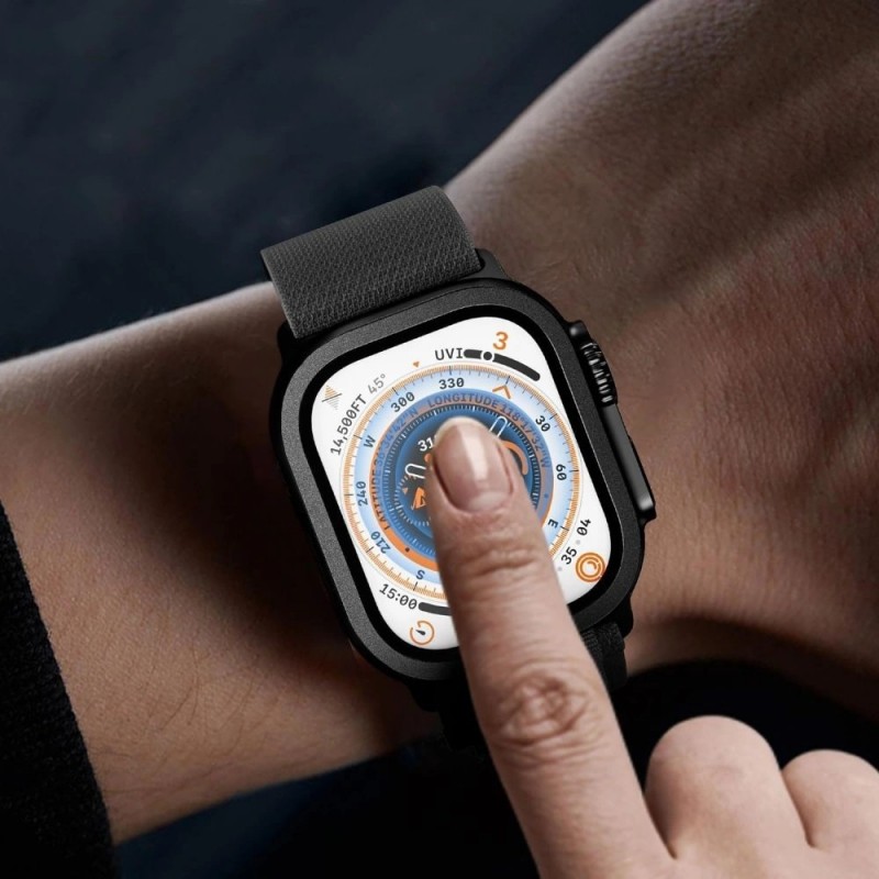 Γυαλί Προστασίας Tech-Protect Glass Ring Apple Watch Ultra 1 / 2 / 3 (49 MM) Tempered Glass 9H AntiCrash / AntiShock (2τμχ) Cosmic Orange