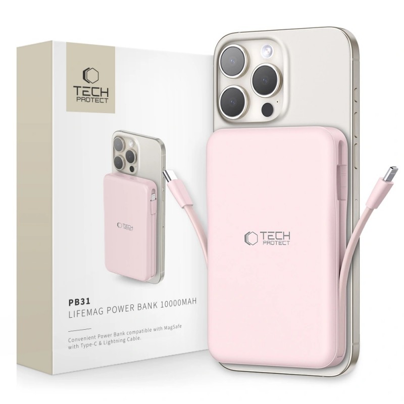 Εξωτερική Μπαταρία Tech-Protect PB31 Lifemag Magsafe PowerBank 10000mAh Pink