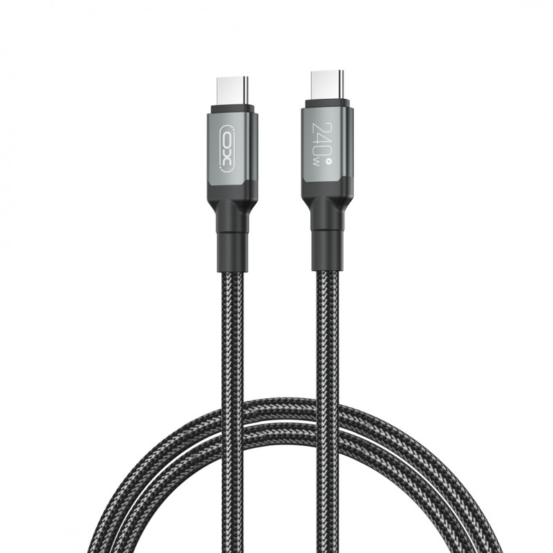Καλώδιο Charging XO NB-Q264A Metal Braided Cable Type-C to Type C 240w 1m Black